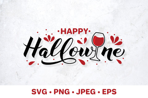 Funny Halloween pun quote. Happy Hallowine SVG SVG LaBelezoka 