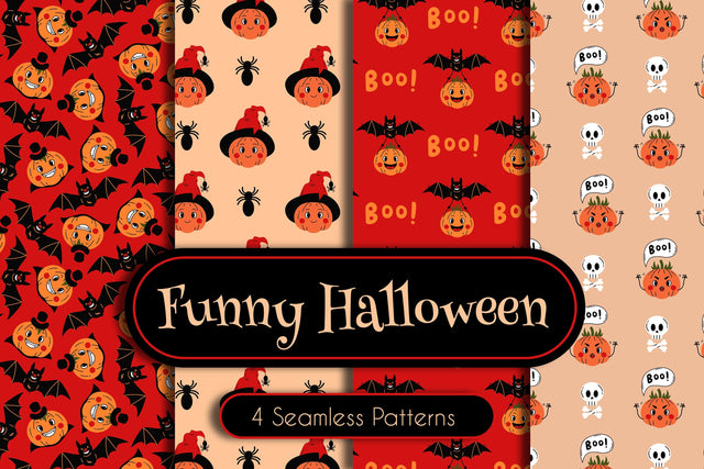 Funny Halloween Seamless Patterns Digital Pattern Rin Green 