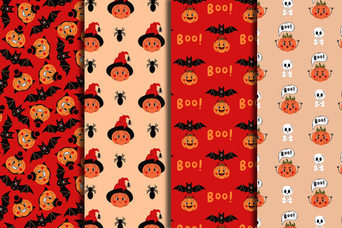 Funny Halloween Seamless Patterns Digital Pattern Rin Green 