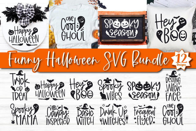 Funny Halloween SVG Bundle - 12 Sarcastic Spooky Designs SVG Shine Green Art 