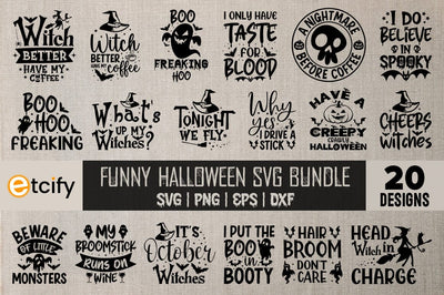 Funny Halloween svg bundle, Halloween funny quotes bundle, Halloween funny svg, Funny svg bundle, Halloween sarcastic svg, Boo svg, pumpkin svg design SVG etcify 