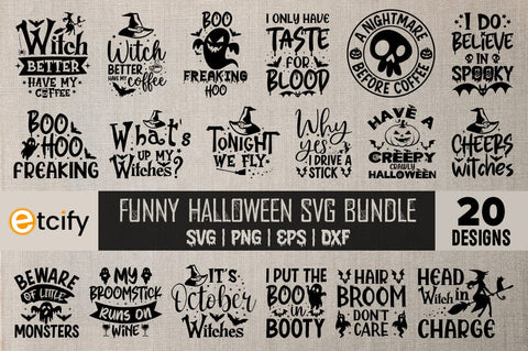 Funny Halloween svg bundle, Halloween funny quotes bundle, Halloween funny svg, Funny svg bundle, Halloween sarcastic svg, Boo svg, pumpkin svg design SVG etcify 