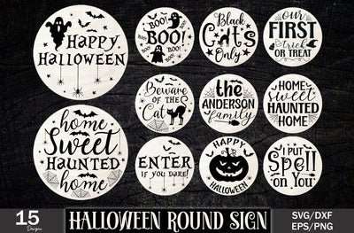 Funny Halloween Svg Bundle, Halloween Round Sign Svg, Round Halloween Sign Svg, Halloween Door Hanger Svg, Halloween Door Sign Svg, Png File SVG MD mominul islam 