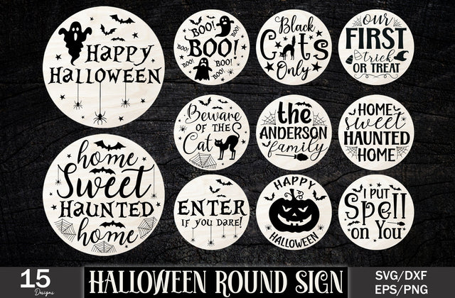 Funny Halloween Svg Bundle, Halloween Round Sign Svg, Round Halloween Sign Svg, Halloween Door Hanger Svg, Halloween Door Sign Svg, Png File SVG MD mominul islam 