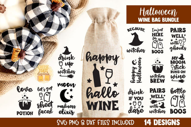 Funny Halloween SVG | Halloween Wine Bag SVG Bundle SVG Cheese Toast Digitals 
