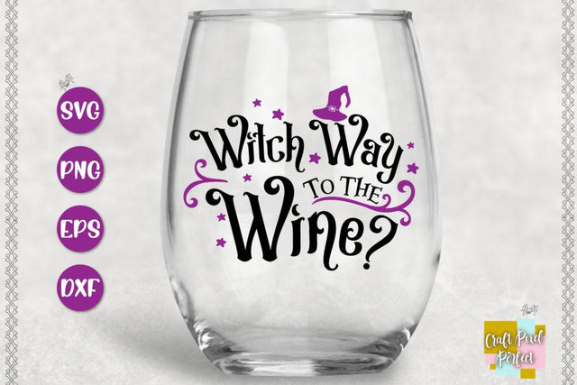 Funny Halloween Svg, Wine Halloween Svg, Witch Way To The Wine SVG Craft Pixel Perfect 