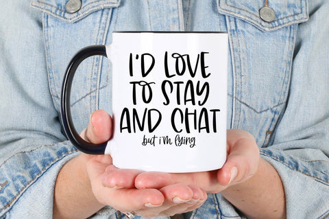 Funny Introvert SVG - I'd Love To Stay and Chat SVG Simply Cutz 