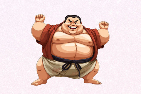 Funny Japanese Sumo Wrestler Clipart Sublimation Regulrcrative 