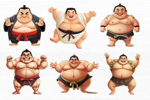Funny Japanese Sumo Wrestler Clipart Sublimation Regulrcrative 