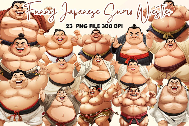 Funny Japanese Sumo Wrestler Clipart Sublimation Regulrcrative 