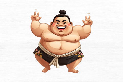 Funny Japanese Sumo Wrestler Clipart Sublimation Regulrcrative 