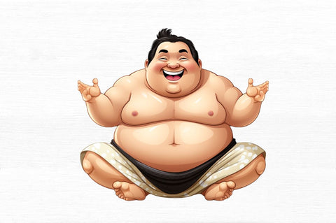 Funny Japanese Sumo Wrestler Clipart Sublimation Regulrcrative 