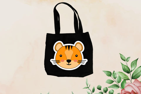 Funny Jungle Animals Faces Sticker Svg Bundle SVG Regulrcrative 