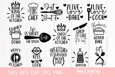 Funny Kitchen Quotes SVG Bundle Free For Commercial Use SVG Sintegra 