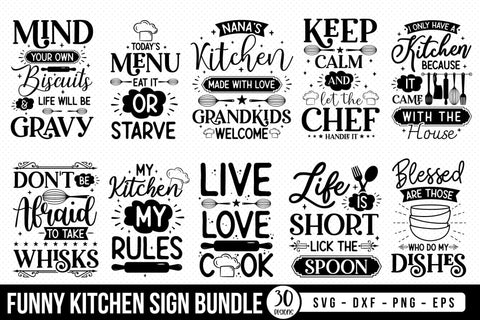 Funny Kitchen Sign SVG Bundle SVG CraftLabSVG 