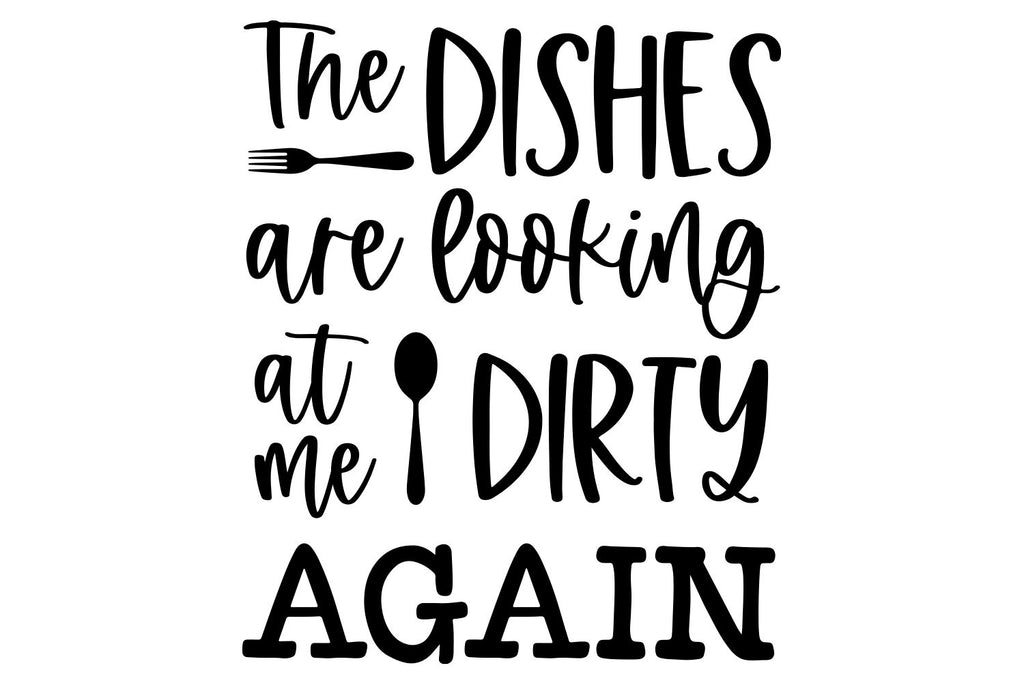 Targa In Metallo Divertente Per Cucina 20x30 Cm – 'The Dishes Are Looking At Me Dirty Again' – Cartello Retrò In Latta Per Bar, Garage, Casa