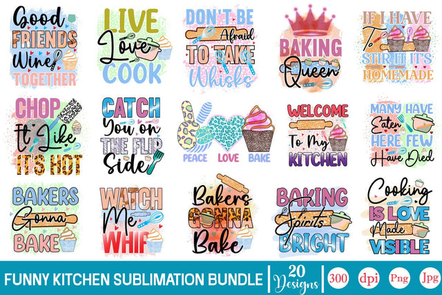 Funny Kitchen Sublimation Bundle Sublimation SVGs,Quotes and Sayings,Food & Drink,On Sale, Print & Cut Sublimation DesignPlante 503 
