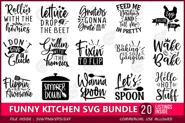 Funny Kitchen SVG Bundle SVG CraftingStudio 