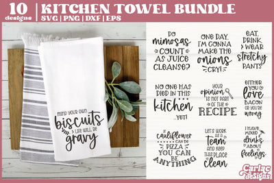 Funny Kitchen Towel SVG Bundle | Funny Kitchen SVG Bundle | Vol1 SVG Carla C Designs 