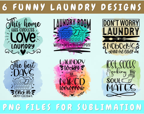Funny Laundry Sublimation Designs Bundle, 6 Funny Laundry PNG Files, Laundry Quotes PNG, Laundry Today Or Naked Tomorrow PNG Sublimation HappyDesignStudio 