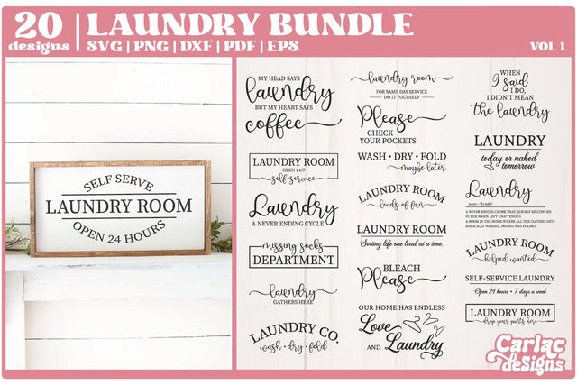Funny Laundry SVG Bundle | Laundry Room Sign SVG Bundle SVG Carla C Designs 
