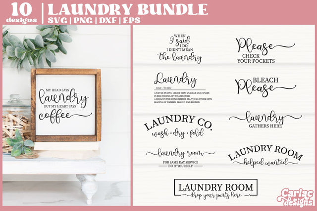 Funny Laundry SVG Bundle | Laundry Room Sign SVG Bundle SVG Carla C Designs 