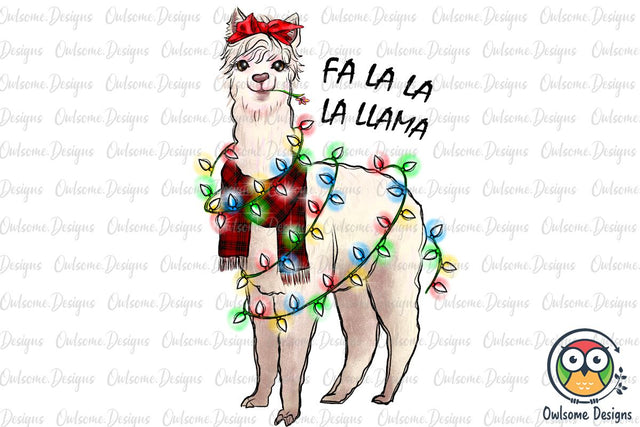 Funny Llama Christmas Sublimation Sublimation Owlsome.Designs 
