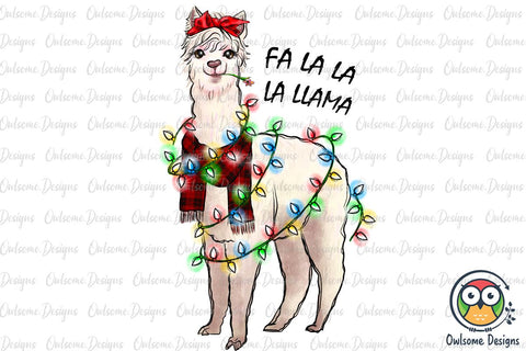 Funny Llama Christmas Sublimation Sublimation Owlsome.Designs 