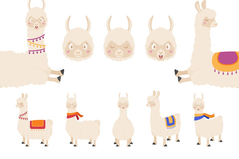 Funny Llama Illustration Bundle SVG dapiyupi store 