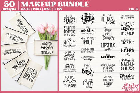 Funny Makeup Bag SVG Bundle | Makeup Mega SVG Bundle | Vol 2 SVG Carla C Designs 