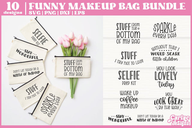 Funny Makeup Bag SVG Bundle | Makeup SVG Bundle SVG Carla C Designs 