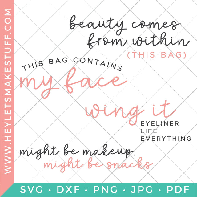 Funny Makeup Bundle SVG Hey Let's Make Stuff 