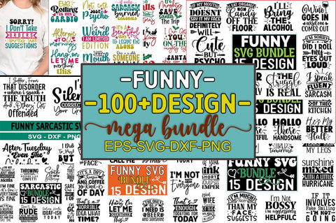 Funny mega SVG Design Bundle SVG CraftingStudio 