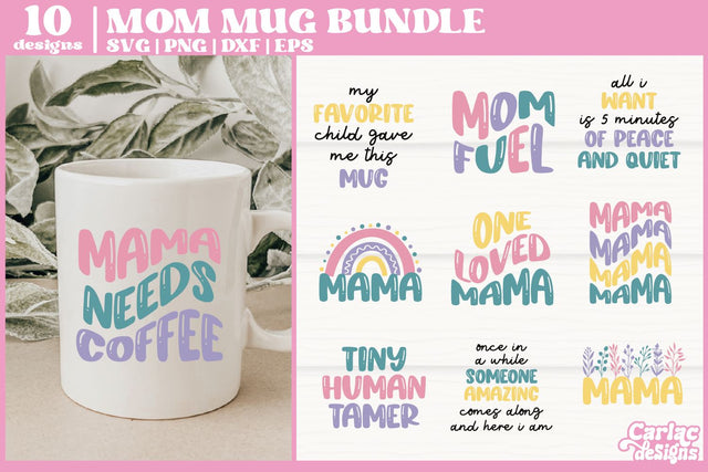 Funny Mom Mug SVG Bundle | Mom Life SVG Bundle SVG Carla C Designs 
