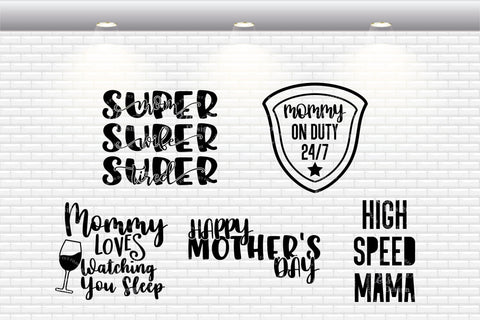 Funny Mom Quotes Bundle - SVG, PNG, DXF, EPS SVG Elsie Loves Design 