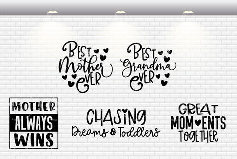 Funny Mom Quotes Bundle - SVG, PNG, DXF, EPS SVG Elsie Loves Design 