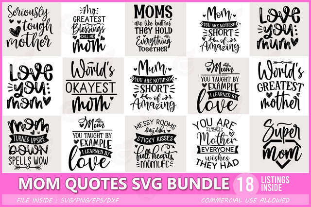 Funny Mom Quotes SVG Bundle SVG CraftingStudio 