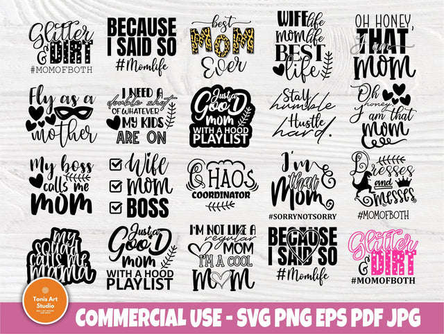 Funny Mom SVG Bundle, Mom Life, Mom Quotes Svg SVG TonisArtStudio 