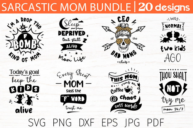 Funny mom svg bundle, sarcastic mom svg quotes SVG Digital Rainbow Shop 