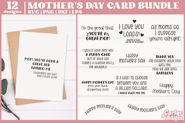 Funny Mother's Day SVG Bundle | Funny Mother's Day Card SVG Carla C Designs 