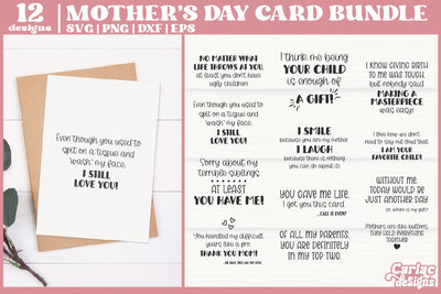 Funny Mother's Day SVG Bundle | Funny Mother's Day Card SVG Carla C Designs 
