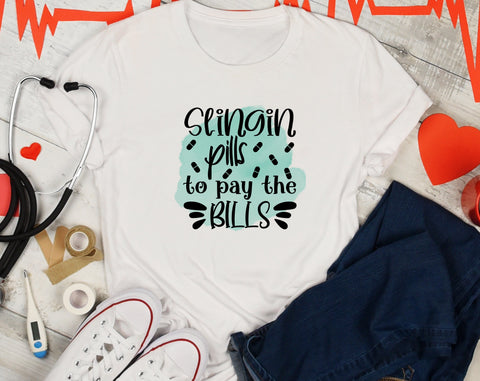 Funny Nurse Sublimation Designs Bundle, 6 Funny Nurse Quotes PNG Files, Slinging Pills To Pay The Bills PNG, I Stab People For A Living PNG Sublimation HappyDesignStudio 