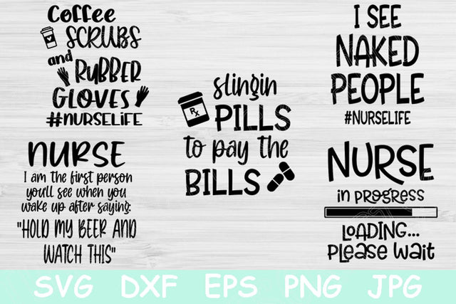 Funny Nurse Svg Bundle, Nursing Svg. Nurse Life Svg Files for Cricut. Student Nurse Png Printable. Pharmacist Svg Designs Digital Download. SVG TiffsCraftyCreations 