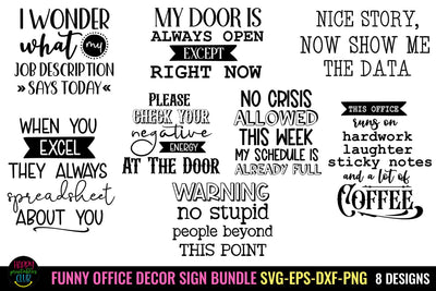Funny Office Decor SVG Bundle I Office Sign SVG Bundle SVG Happy Printables Club 