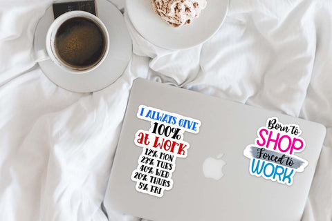 Funny Office Stickers Bundle I Sarcastic Quotes Stickers PNG Sublimation Happy Printables Club 