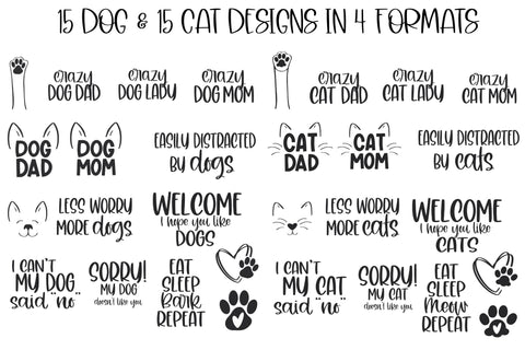 Funny Pet SVG Bundle, Dog Mom SVG, Cat Mom SVG, Paw Print SVG SVG Designing Digitals 