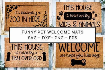 Funny Pet Welcome Mat Bundle, Funny Dog SVG, Funny Welcome mat SVG SVG Designing Digitals 