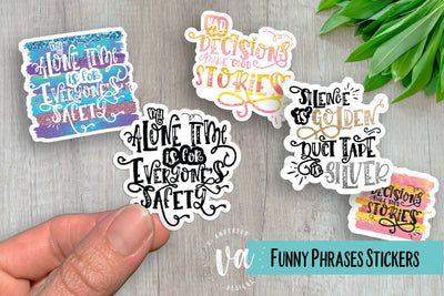 Funny Phrases Sticker PNGs SVG V. Anderson Designs 