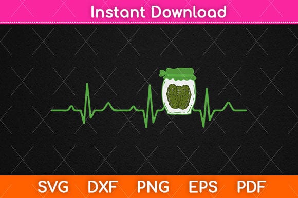 Funny Pickle Heartbeat Pickle Jar Svg Design SVG artprintfile 