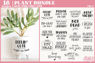 Funny Plant SVG Bundle | Funny Planter Pot Bundle | Vol 3 SVG Carla C Designs 